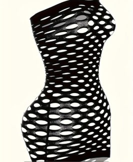 Fishnet jurkje zwart 13
