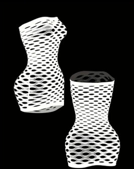 Fishnet jurkje wit 11