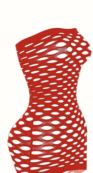 Fishnet jurkje rood 20