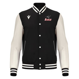 MACRON College Jacke Fiddle schwarz/weiß mit Sieglarer TV Turnen -Logo und Wunschnummer