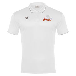 MACRON Draco Polo Weiß mit Black Eagles-Logo