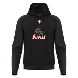 MACRON Horn Hoodie schwarz mit Judo & Aikido-Logo und Wunschname