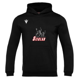 MACRON Banjo Hero Hoodie schwarz mit Sieglarer TV Ballsport-Logo und Wunschname