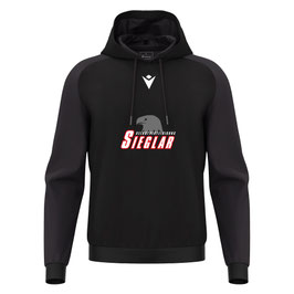 MACRON Horn Hoodie schwarz mit Black Eagles-Logo und Wunschname