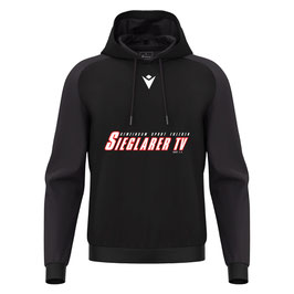MACRON Horn Hoodie schwarz mit Sieglarer TV Logo und Wunschname