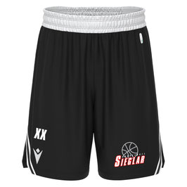 MACRON KANSAS Shorts schwarz mit kleinem Sieglarer TV Basketball-Logo und Initialen