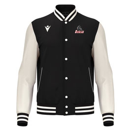 MACRON College Jacke Fiddle schwarz/weiß mit Judo & Aikido-Logo und Wunschname