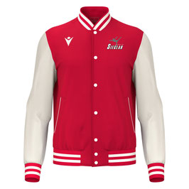 MACRON College Jacke Fiddle rot/weiß mit Sieglarer TV Turnen- Logo und Wunschname