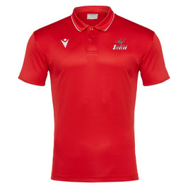 MACRON Draco Polo rot mit Sieglarer TV Turnen-Logo