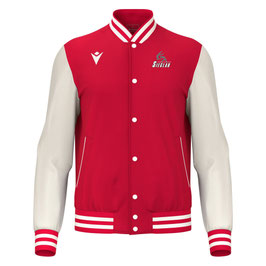 MACRON College Jacke Fiddle rot/weiß mit Judo & Aikido-Logo und Wunschname