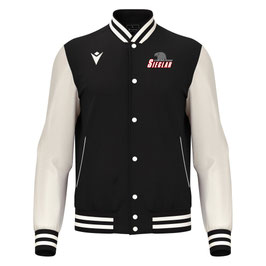 MACRON College Jacke Fiddle schwarz/weiß mit Black Eagles-Logo und Wunschname