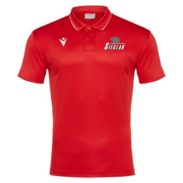 MACRON Draco Polo rot mit Black Eagles-Logo