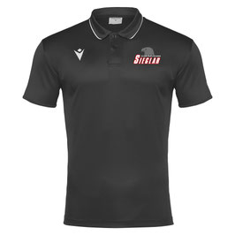 MACRON Draco Polo schwarz mit Black Eagles-Logo