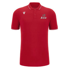MACRON Comedy ECO Polo rot mit Sieglarer TV Fitness & Dance-Logo
