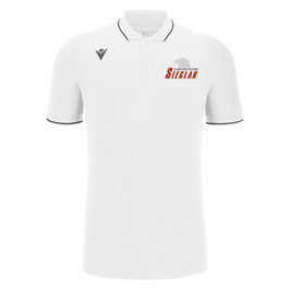 MACRON Comedy ECO Polo weiß mit Black Eagles-Logo