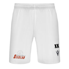 MACRON ELM Shorts weiß mit kleinem Sieglarer TV Basketball-Logo
