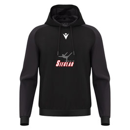 MACRON Horn Hoodie schwarz mit Sieglarer TV Turnen-Logo und Wunschname