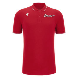 MACRON Comedy ECO Polo rot mit Sieglarer TV Logo