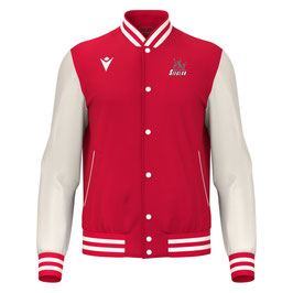 MACRON College Jacke rot/weiß mit Sieglarer TV Ballsport-  Logo und Wunschname