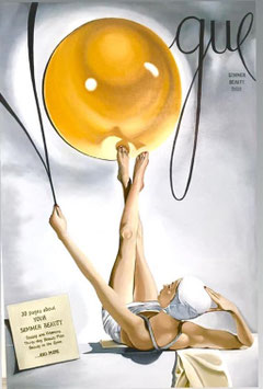 VOGUE, vintage magazine cover geschilderd op een groot doek. UITSLUITEND AFHALEN!