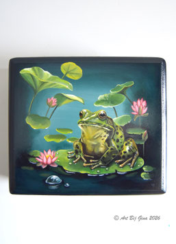 Frog Life... Uniek hand beschilderd houten kistje