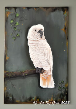 Kaketoe delight... Groot schilderij met een mooie kaketoe op een tak