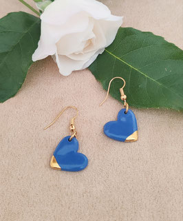 Boucles d'oreilles bleues roi