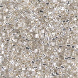 1,8 mm Square Bead  Crystal SIlver lined 0001