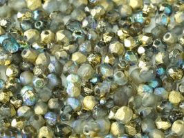 Crystal etched golden rainbow 4 mm