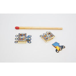 Kastenverschluss 3 reihig  15x10x3mm - goldfarben