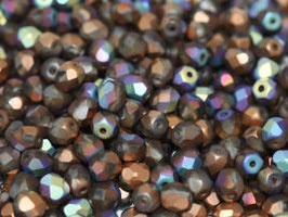 Crystal glittery bronze matted 4 mm