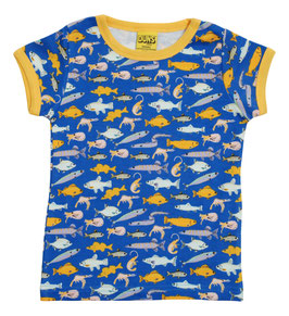 NEU: T-shirt mit Fischen auf Blau von DUNS