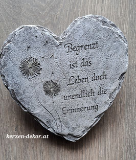 Grabdekor "Herz mit Spruch"