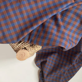 Puri Check Blue & Brown Indian Cotton