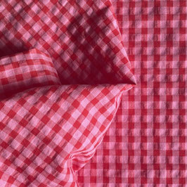 Seersucker Karo Red Pink