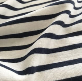 Organic Breton Stripe Jersey Natural Navy