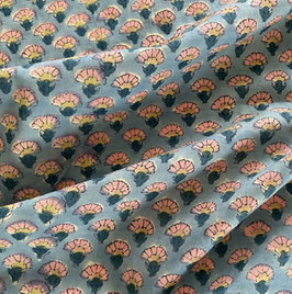 Indian Cotton Block Print Sanganeri Blooming Blush