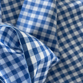 Indian Cotton Check White and Blue
