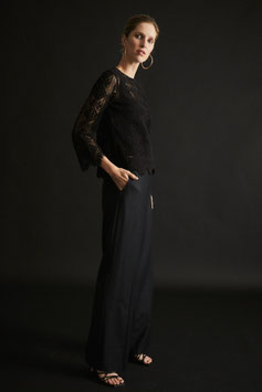 Marlenehose Schurwolle - black