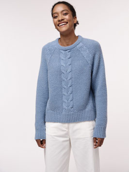 Pullover mit Zopfmuster - fog melange