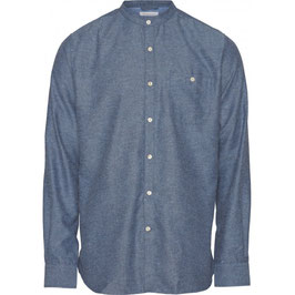 Flanellhemd denim mit Stehkragen