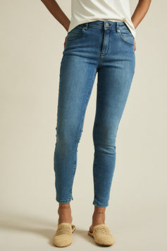 High-Waist-Jeans - blue denim