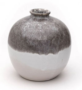 Vase groß steingrau dipped