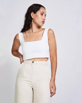 Crop Top CANCUN neoprene white
