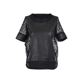 Leder Shirt mit Spitze