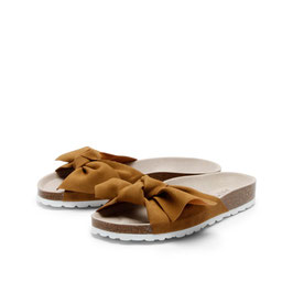 Schleifen-Pantolette SANA - whiskey