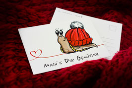 "WINTERSCHNECKE" Postkarte