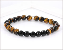 Männer Armband - Tigerauge und Achat Edelstein Armband 8mm 2