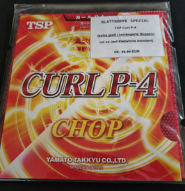 TSP Curl P-4 SPEZIAL (extra glatt / verlängerte Noppen) rot ox / schwarz ox (auf Klebefolie montiert) - nur wenige Exemplare vorhanden!