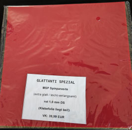 DER-MATERIALSPEZIALIST Spinparasite SPEZIAL (extra glatt / leicht verlangsamt) rot 1,0 mm DS - nur 1 x vorhanden!